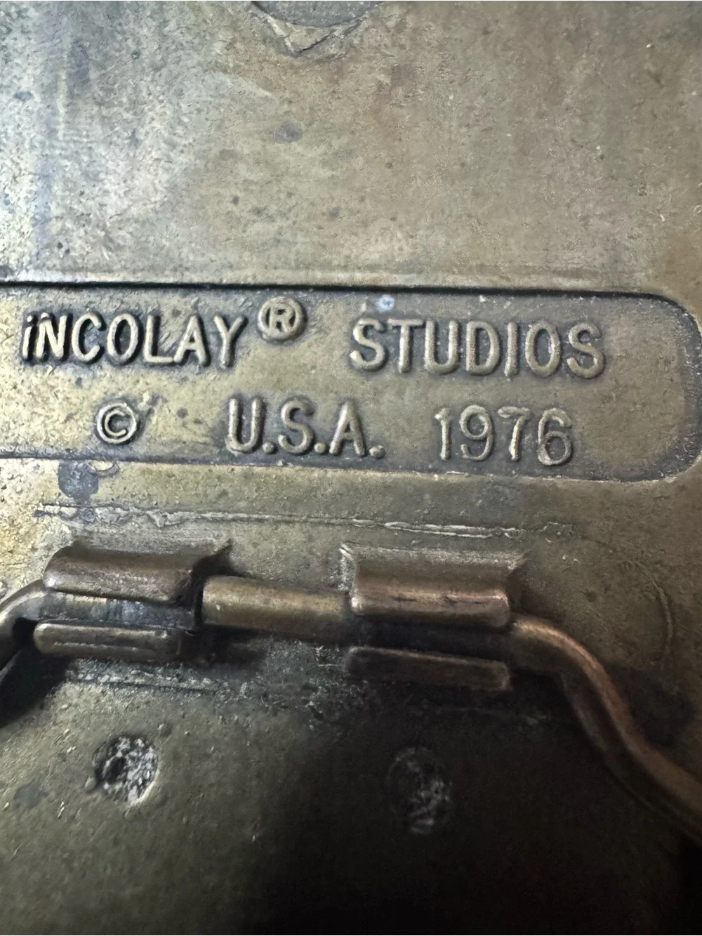 Vintage 1976 Incolay Studios Horse Belt Buckle Brass boho western